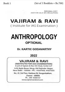 (Set of 3 Booklets) Anthropology Optional Printed Notes 2022 - Dr. Kartic S Godavarthy - Vajiram & Ravi