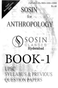 (Set of 6 Booklets) Anthropology Optional Printed Notes - Socin Classes