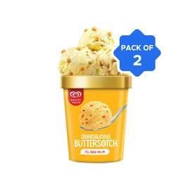 Kwality Walls Crunchilicious Butterscotch Frozen Dessert Tub - Pack of 2