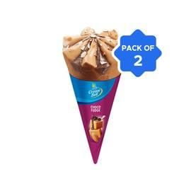 Cream Bell Choco Fudge Frozen Dessert Cone - Pack of 2