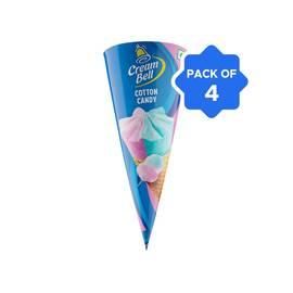 Cream Bell Cotton Candy Frozen Dessert Cone - Pack of 4