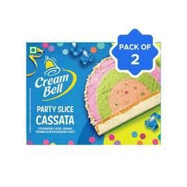 Cream Bell Cassata Party Slice Ice Cream - Pack of 2